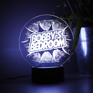 Personalised Superhero LED Night Light: Custom Bedroom Decor