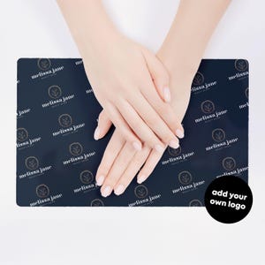 Personalised Nailfie Backdrop Mat – Custom Business Logo Manicure Mat – Professional Salon Photo Prop in A4, A3
