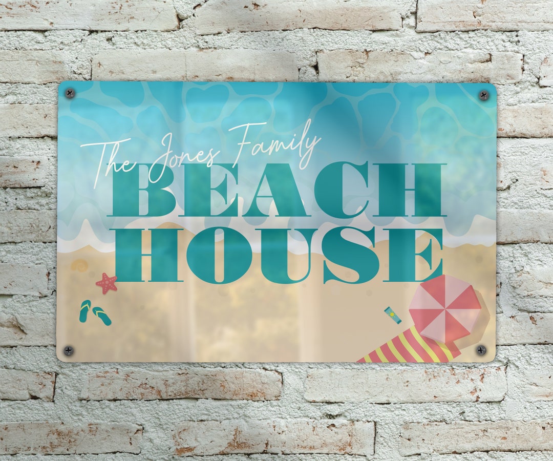 Personalised Beach House Sign / Metal Beach House Decor / Etsy UK