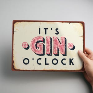 Personalised Gin Bar Metal Wall Sign Custom Cocktail Bar Decor for Home or Garden