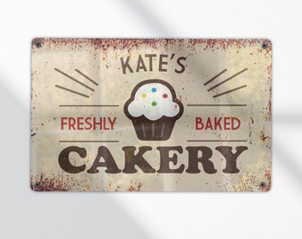 Personalised Cakery Sign / Bakery Sign / Metal Cake Sign / Custom Cake Sign / Cake Decorator / Baking Gift