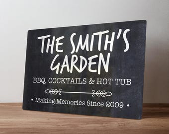 Personalised Garden Bar Sign – Custom Metal Home Pub Decor – Outdoor Drinks Station Art in A5, A4, A3