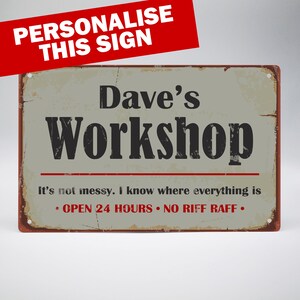 Letrero de taller vintage personalizado letrero retro del | Etsy