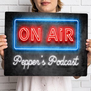 Personalised Neon Effect Podcast Sign: Custom Metal Studio Decor