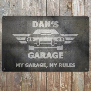 Personalised Garage Sign / Workshop Sign / Mechanic / Custom / Personalised / Car / Gift / Mancave