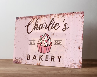 Personalised Bakery Metal Sign – Custom Cake Shop Wall Art – Kitchen Decor (A5, A4, A3)