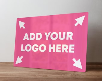 Custom Metal Logo Sign – High Gloss Aluminium Office Wall Art (A5, A4, A3)