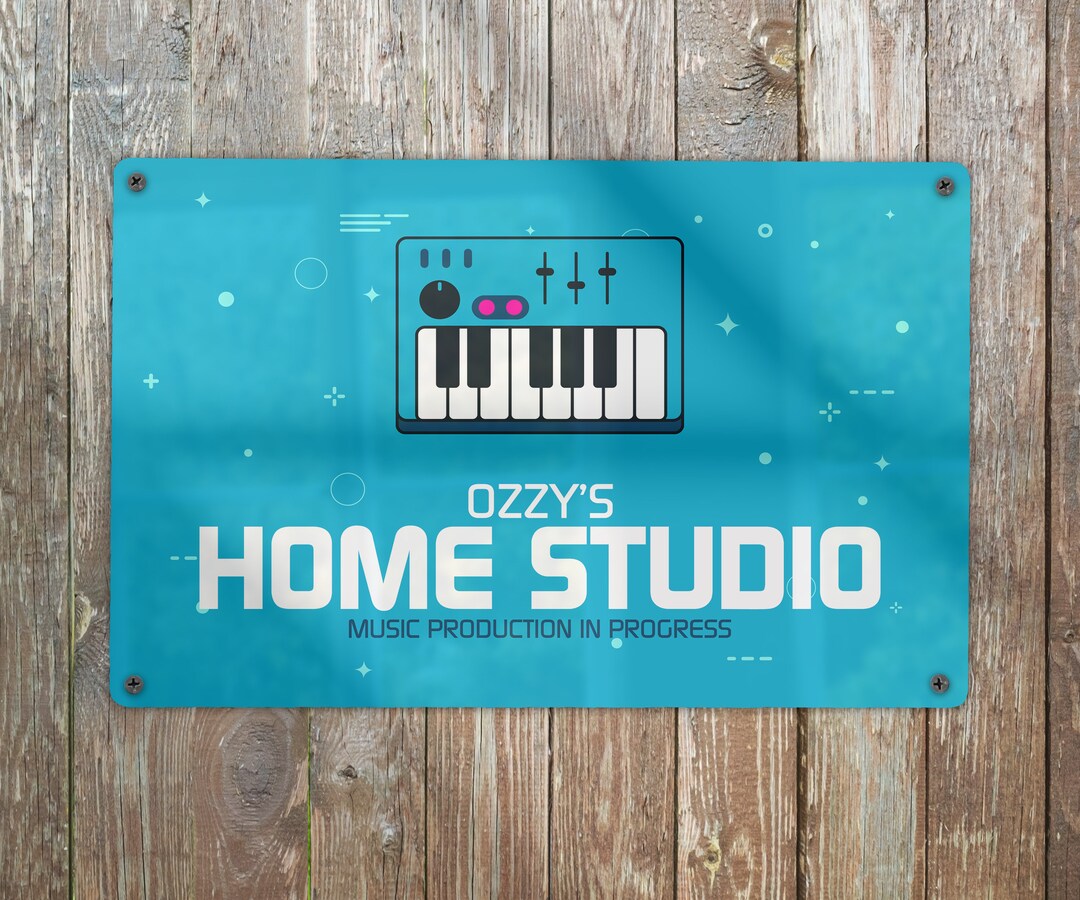 Personalised Home Studio Sign / Music Room Sign / Custom Musician Sign