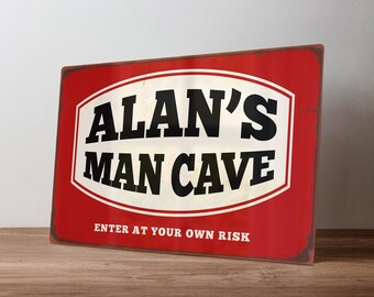 Personalised Workshop Sign – Custom Metal Man Cave Shed Decor – Garage Wall Plaque Gift for Him in A5, A4, A3