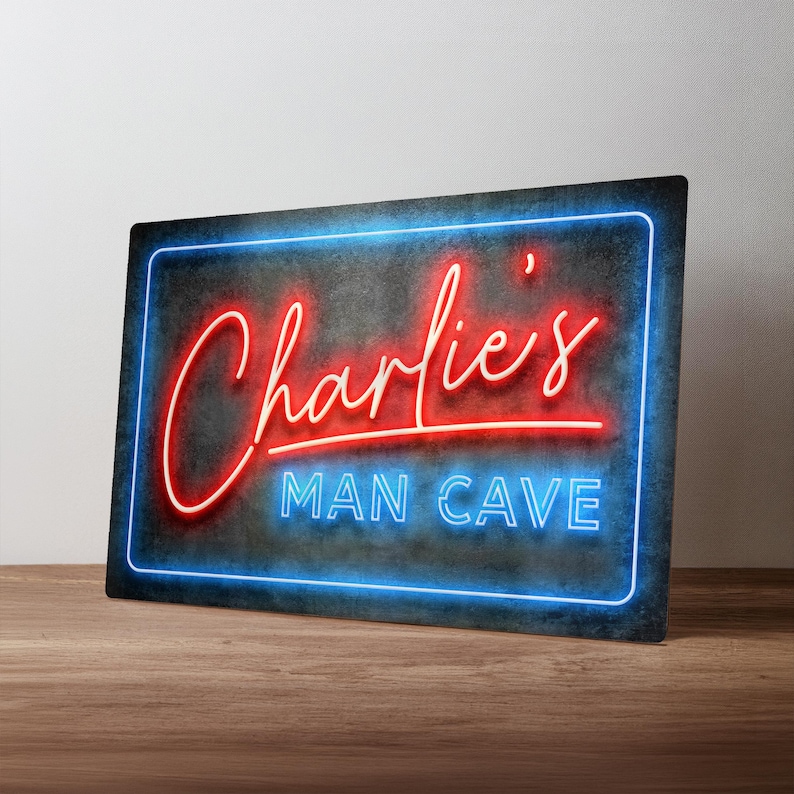 Personalised Man Cave Bar Sign – Custom Neon Style Home Pub Decor ...