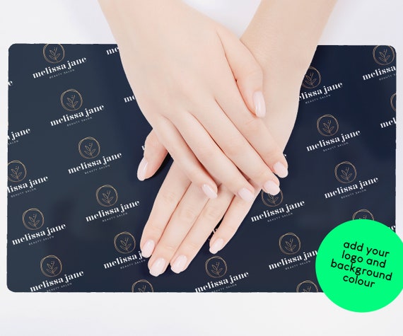 Personalised Logo Nail Mat / Metal Wipeable Nail Art Mat / Instagram Nail  Salon Backdrop / Logo Backdrop