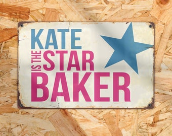 Star Baker Sign / Great British Bake-off / Bakery Sign / Cake Sign / Baking Sign / Gift / Personalised Gift