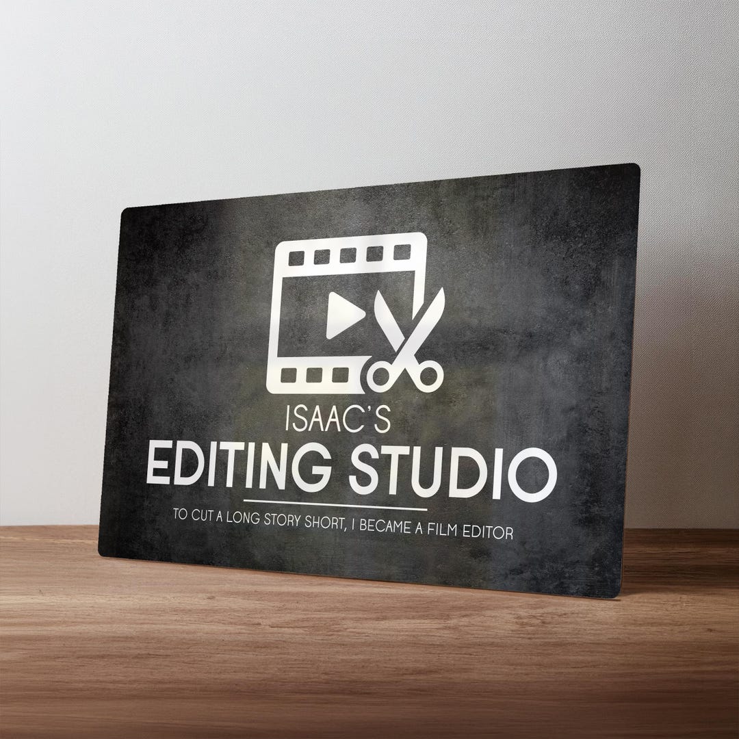Videostudio Sign Personalised Editing Studio Sign – Custom Metal Edit Suite Decor ...