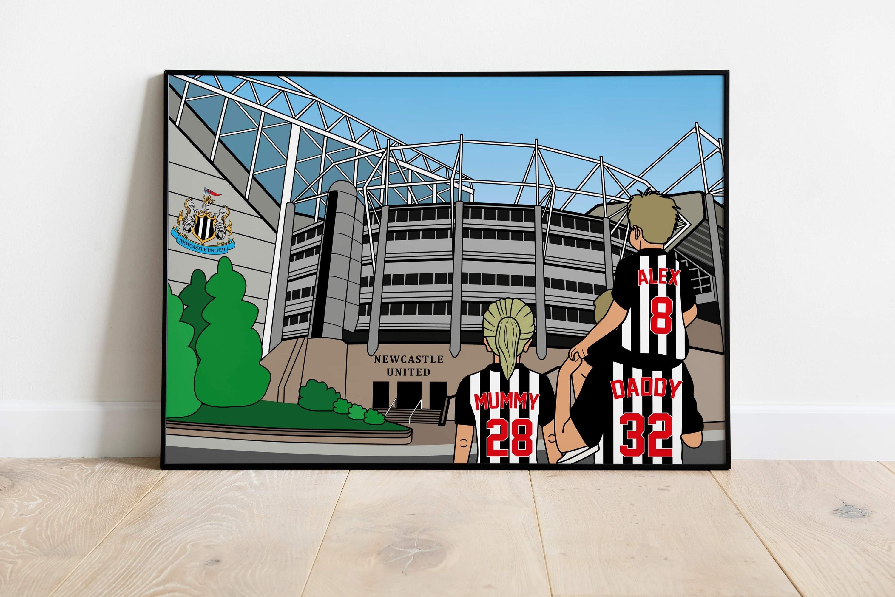 Personalised Newcastle United artwork Etsy