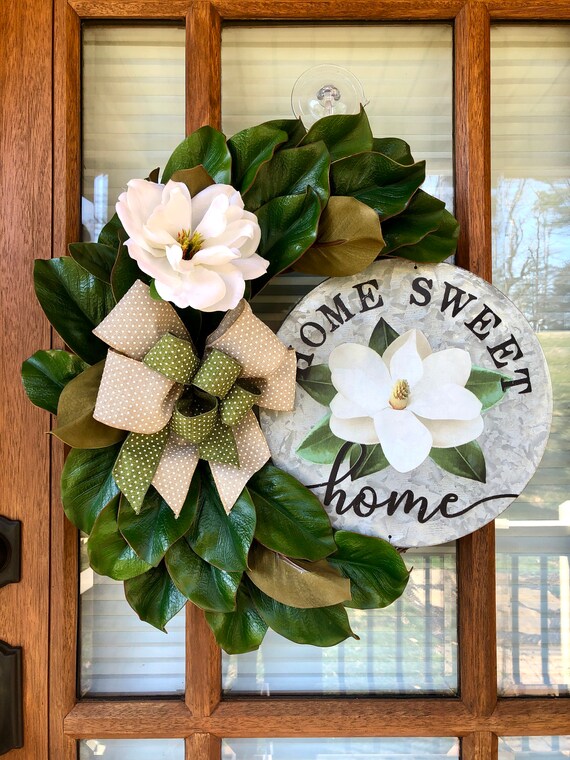 Magnolia Wreath Year Round Wreath for Front Door Etsy