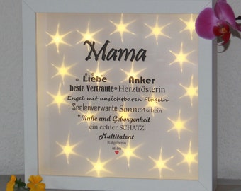 Personalized illuminated picture frame illuminated frame illuminated picture stars starlight gift mom girlfriend sister