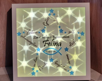Personalized light picture frame communion confirmation light frame light picture birth stars starlight gift