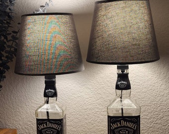 Bottle lamp Jack Daniels Bottle Lamp 0.7 l or 1 liter Handmade UNIKAT upcycling with lampshade bulb