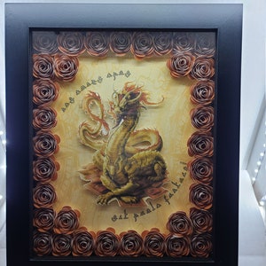 Copper Rose Dragon Shadow Box