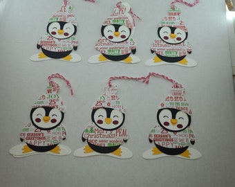 Christmas Penguin Gift Tags - 6 pc