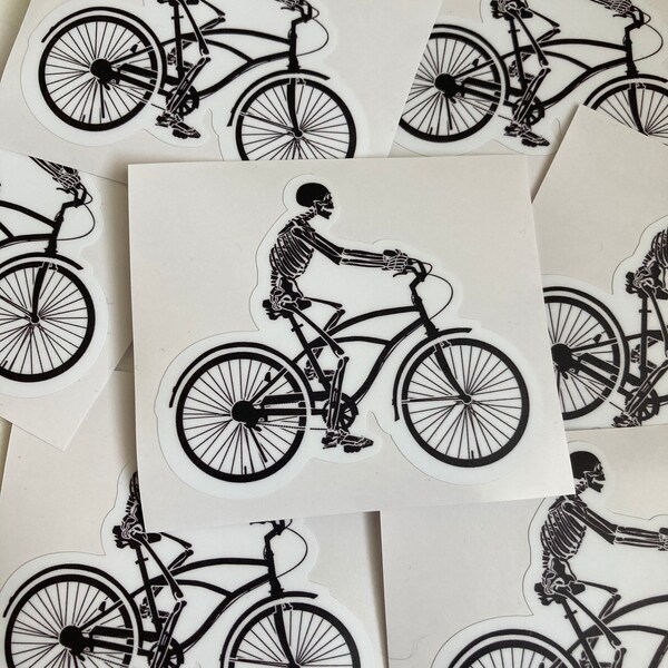 Skeleton on a Bike Etsy