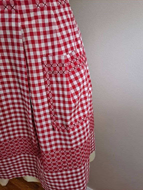 Red Gingham Apron - image 5