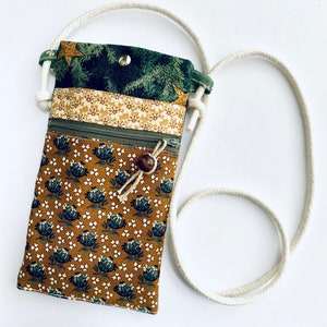 Bolsa crossbody Patchwork, bolsa de viaje acolchada con múltiples bolsillos, portador de manos libres, regalo de viaje, billetera para teléfono, regalo de Navidad unisex