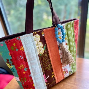 Très grand fourre-tout matelassé, sac à main d'automne épais en patchwork rembourré, fermeture magnétique, 3 grandes poches, cadeau d'anniversaire fait main pour elle