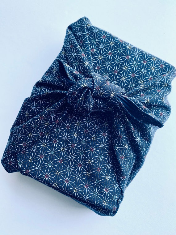 Japanese Furoshiki Bandana, Sevenberry Cotton Head Scarf, Boho