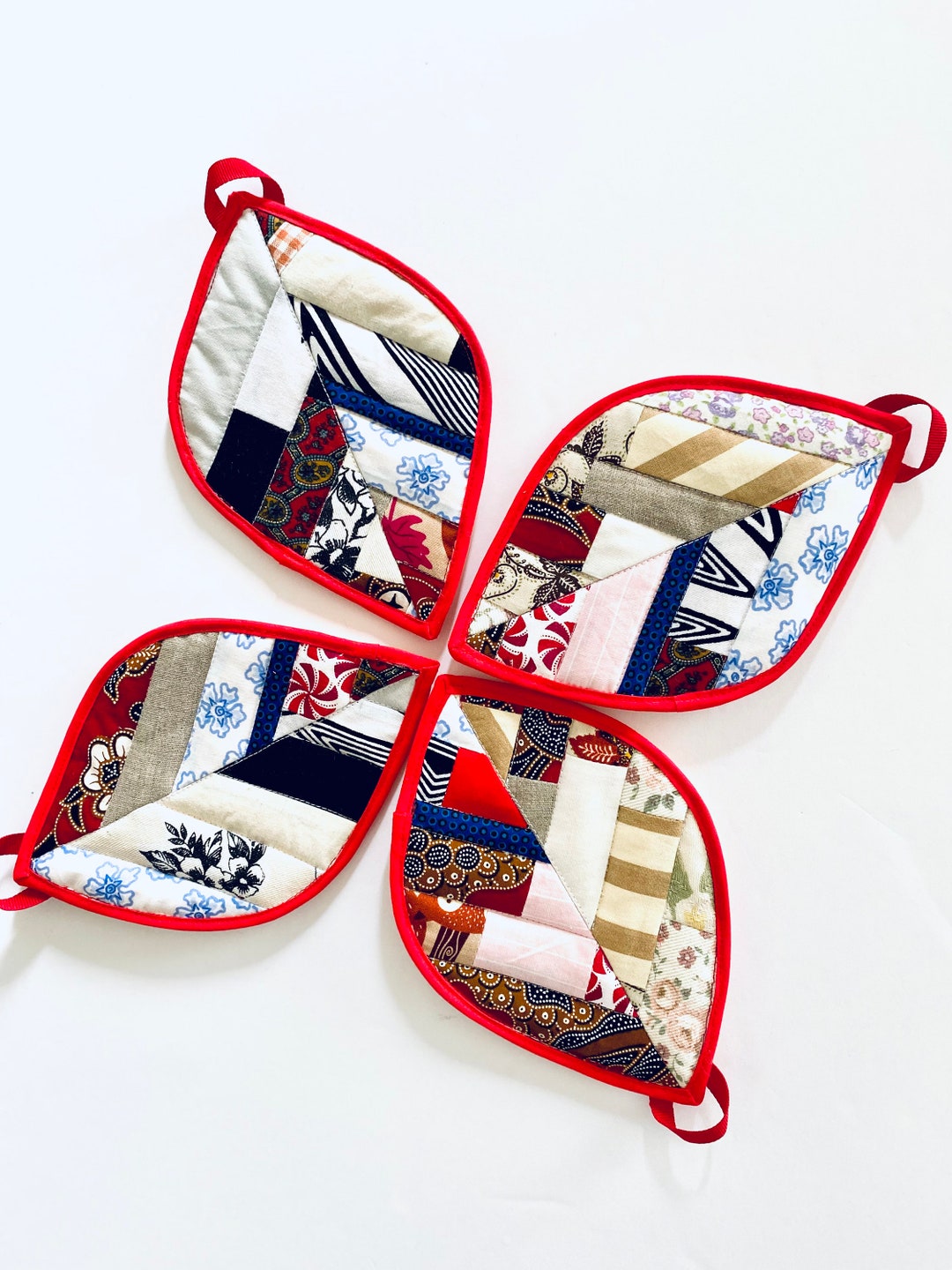 Pot Holder Rugs Quilted Mini Potholder, Patchwork Mug Rug, Oven Mitts, Hanging ...