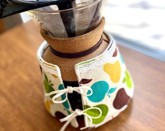 Coffee pot cozy, tea cozy, gift for coffee lover, housewarming gift, family gift, adjustable tie, kitchen gift, gift for her, gift for mom