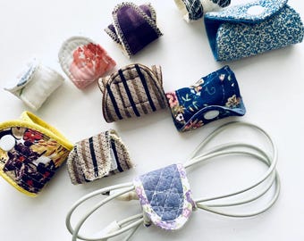 Cord keeper, Cord organizer, Cord wrap, Cable organizer, Earphone holder, home gift, gift for her, small gift, Stocking stuffer, ECO gift