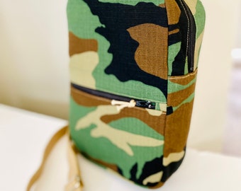 Camo Cotton Sling Bag: Unisex Crossbody Travel Chest Pack