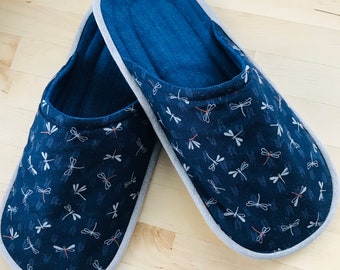 Handmade Fabric Slippers, Japanese Style Indoor Shoes, Made to Order