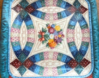 Collezione di trapunte Cherished Traditions del 1994: The Wedding Ring di Mary Ann Lasher, 7"x7"