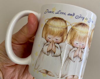Vintage 3-Angel praying Mugs,  Houston Harvest, Hallmark Licensed