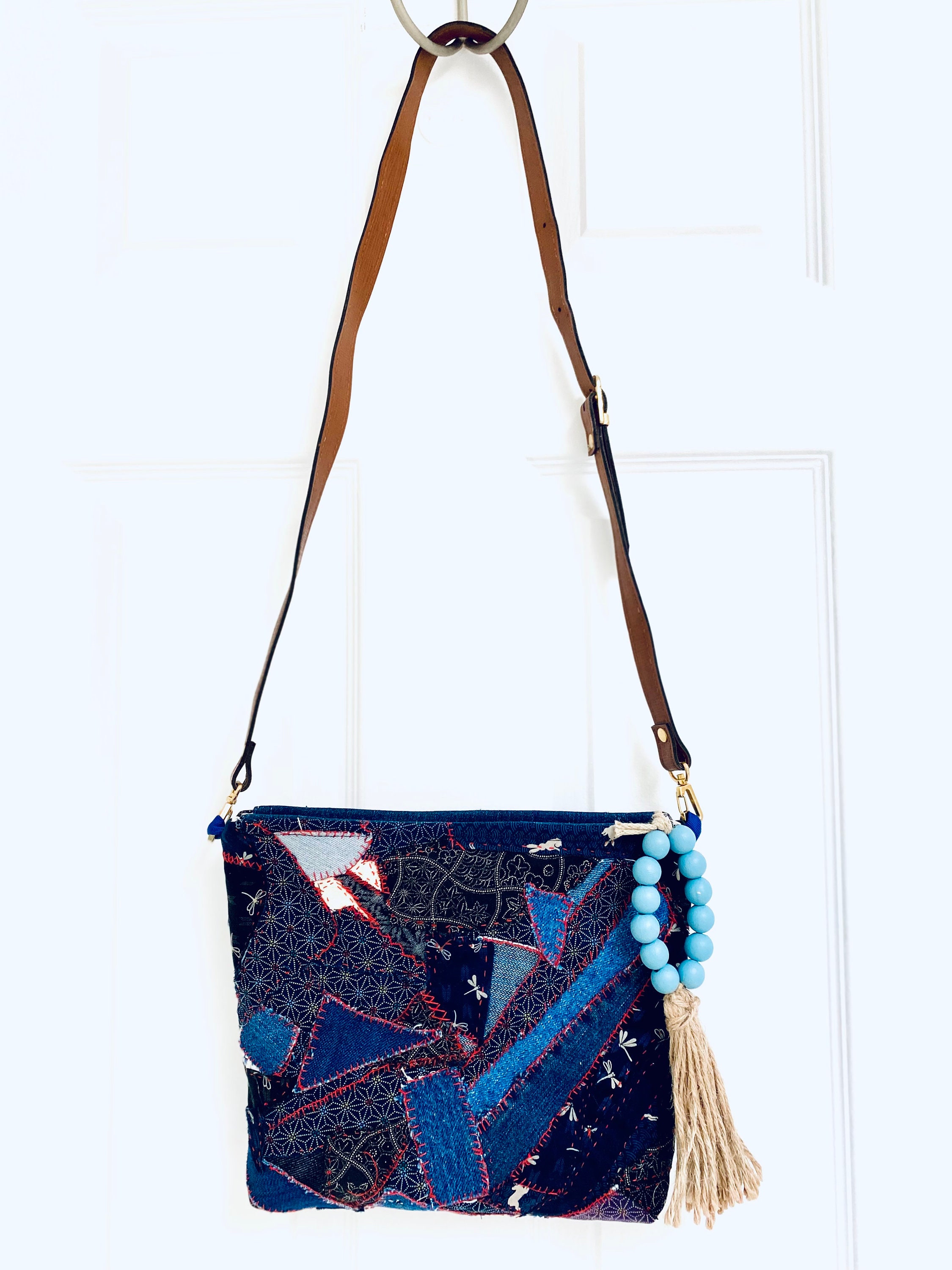 Japanese Boro Crossbody Bag: Sevenberry Patchwork, Vegan Leather