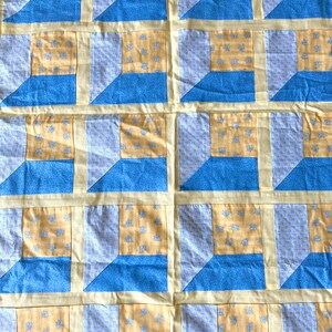 Blue & Yellow Patchwork Quilt Top: DIY Lap or Baby Quilt (29"x43")