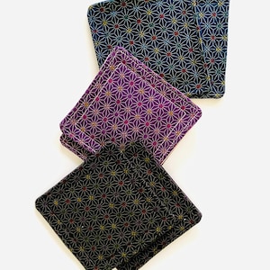 Japanese traditional coaster set, Minimalist coaster, canvas coaster, Set 2, 4, 6, sevenberry fabric, housewarming gift, Tea Coffee Mug