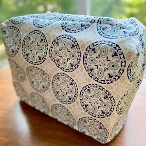 Sewing machine cover, fully-lined reversible canvas fabric dust cover, sewing machine case, quilter gift, gift for sewer, gift for DIY lover