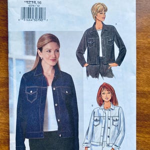 Kwik Sew 489 Western Jeans Jacket Knit Woven Fabric Size 12 Kwik Sew 489 Western Jeans Jacket Knit Woven Fabric Size 12