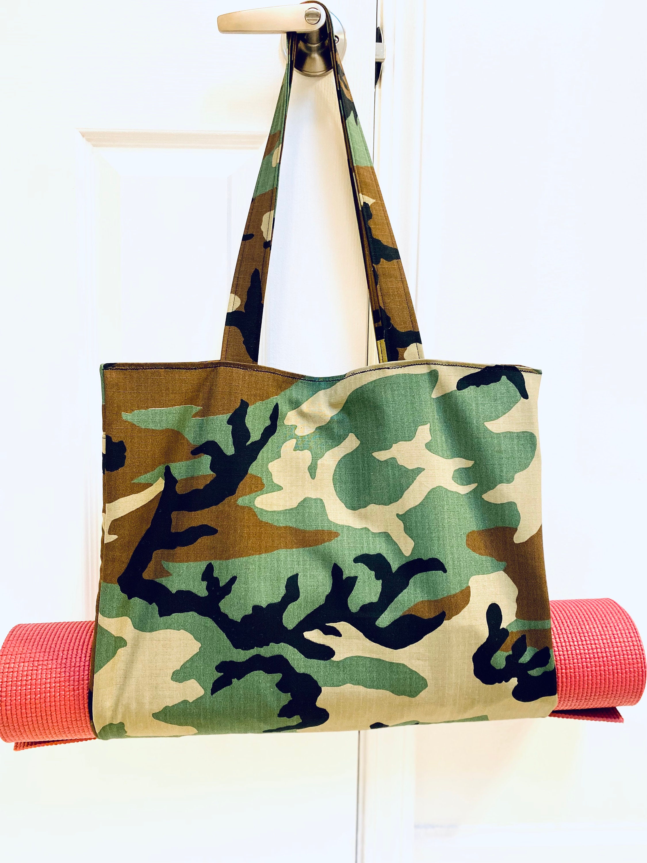 YOGA MAT Bag,foldable Stripped Design Printed Portable Canvas Gym