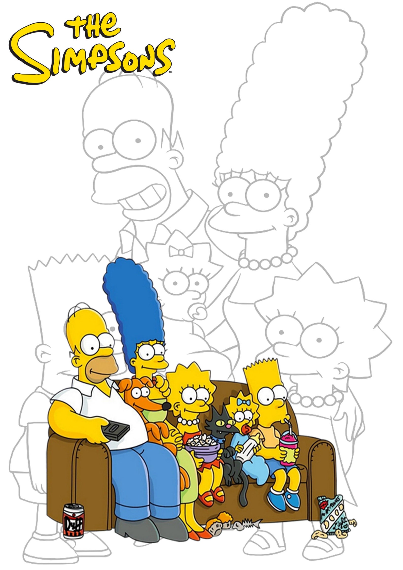 Simpsons Family Drawing Set de 5 impresiones / Nursery Wall | Etsy