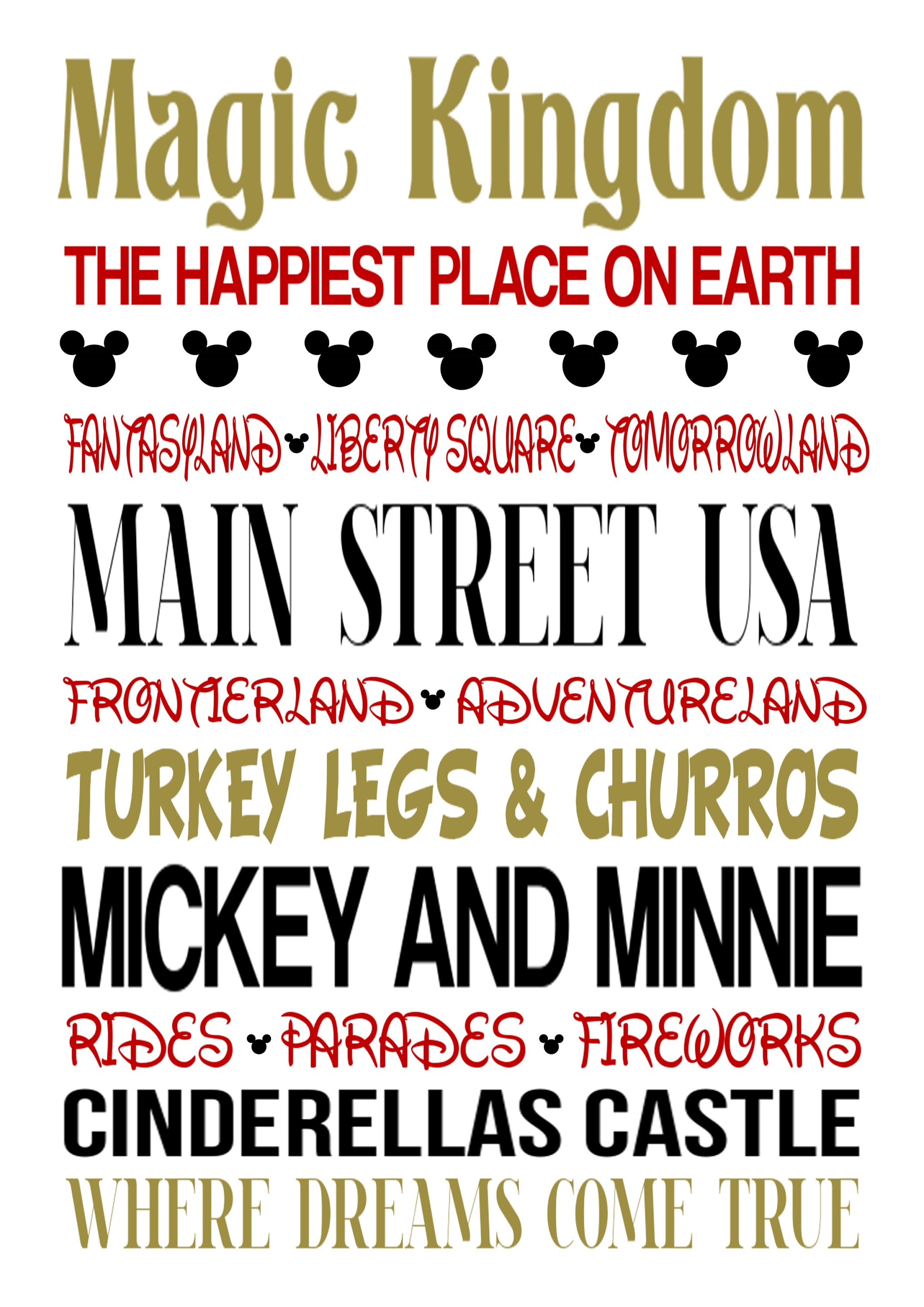 Walt Disney World Set Of 4 Prints Disney Wall Art Disney | Etsy