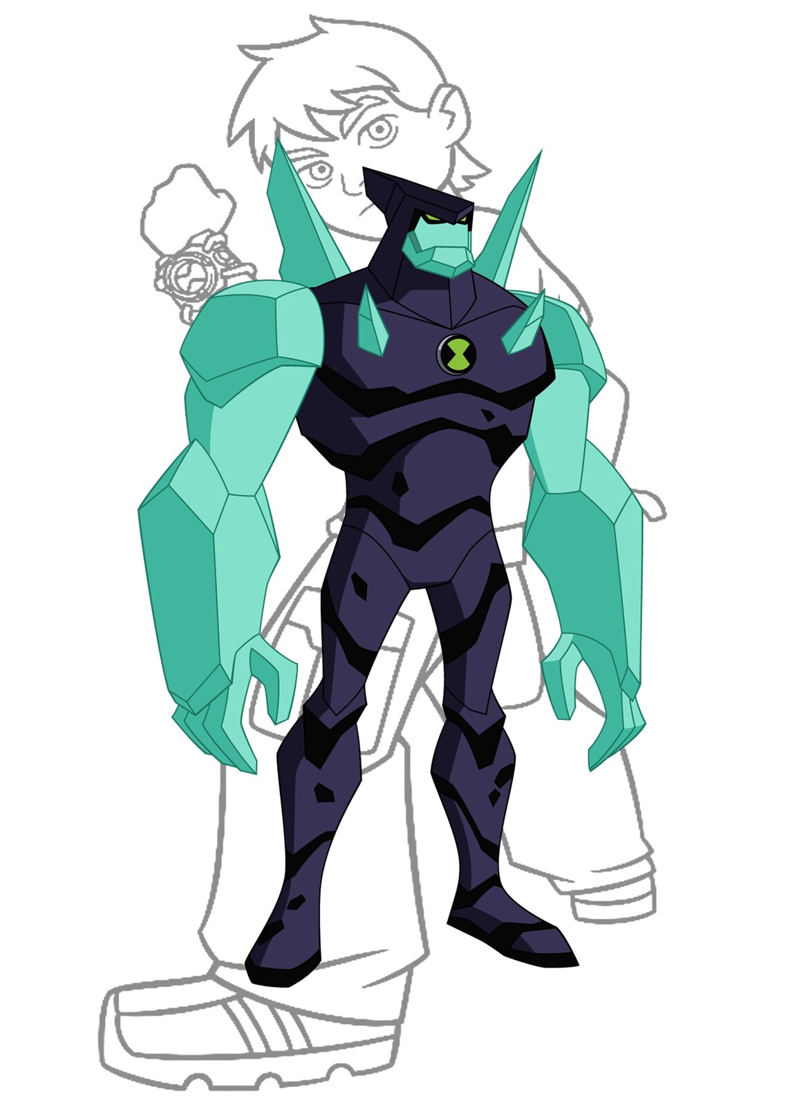 Ben 10 Outline Alien Set Of 4 Prints I Ben 10 I Ben 10 Prints Etsy