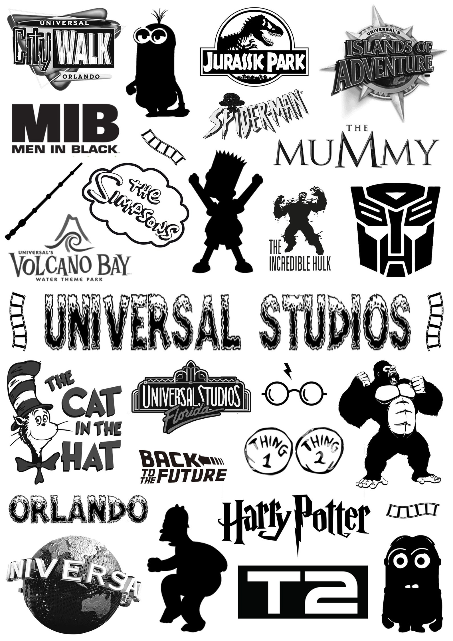 Universal Studios Collage Print Universal Wall Art Florida Etsy