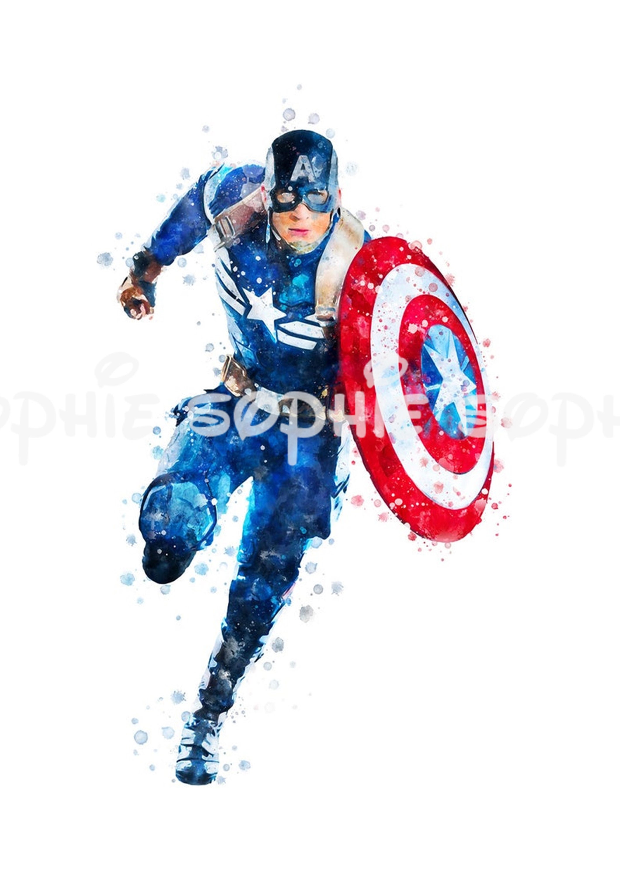 Marvel Avengers Watercolour Set Of 6 Prints Marvel Wall Art Etsy