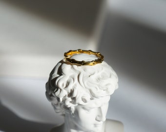 NEW! Dainty Waterproof Ring, 18K PVD Gold Steel Ring, Non Tarnish Ring, Stacking Ring, Hypoallergenic Ring, Cute Minimal Ring