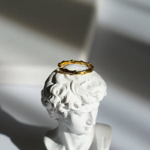 NEW! Dainty Waterproof Ring, 18K PVD Gold Steel Ring, Non Tarnish Ring, Stacking Ring, Hypoallergenic Ring, Cute Minimal Ring