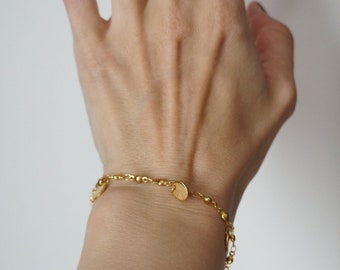 Coin Charm bracelet, Gold chain bracelet, Trendy gold bracelet, Hypoallergenic bracelet, Waterproof bracelet, Summer bracelet